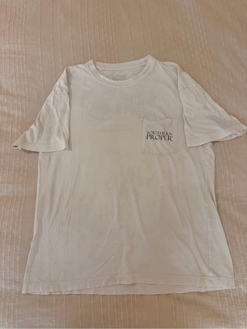 Southern Proper Men’s White Pocket T-Shirt, large